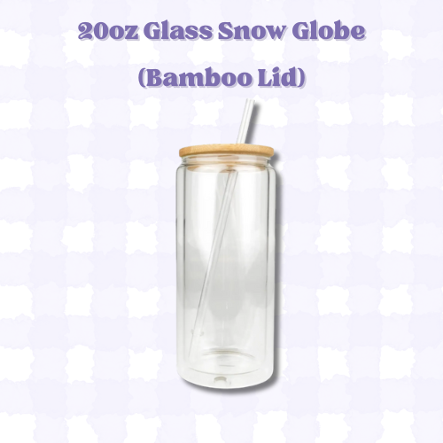 20oz GLASS Snow Globe Tumbler