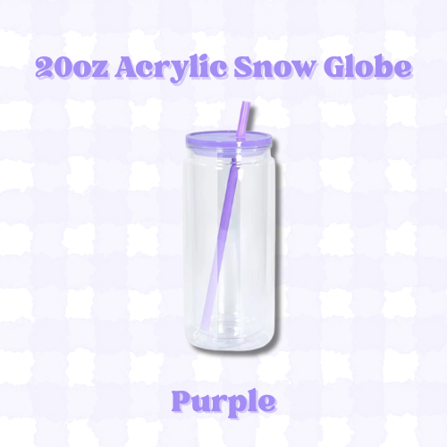 20oz ACRYLIC Snow Globe Tumbler