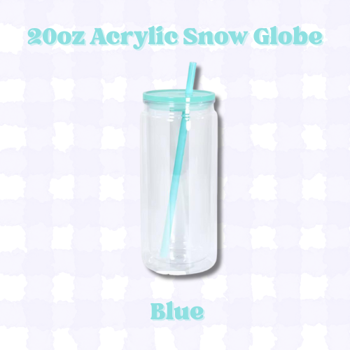20oz ACRYLIC Snow Globe Tumbler