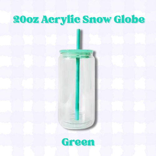 20oz ACRYLIC Snow Globe Tumbler