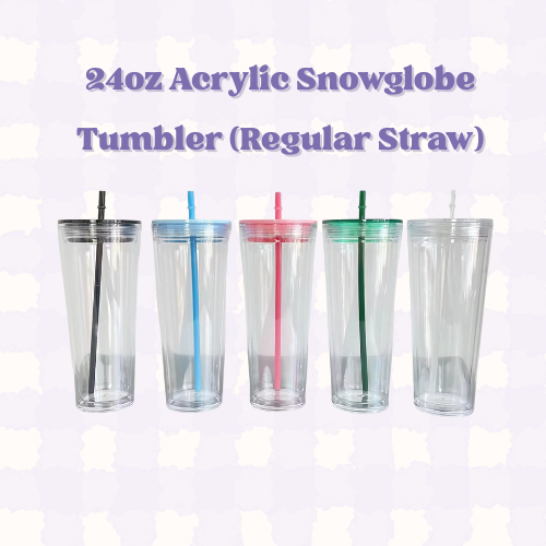 24oz ACRYLIC Snow Globe Tumbler