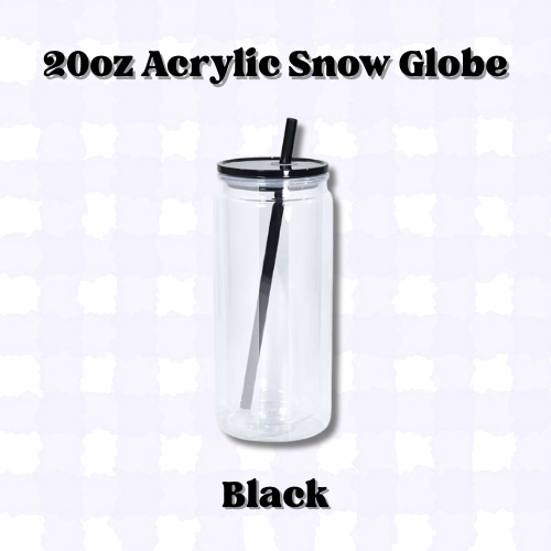 20oz ACRYLIC Snow Globe Tumbler