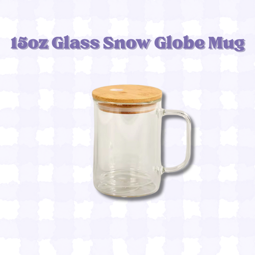 15oz GLASS Snow Globe Mug