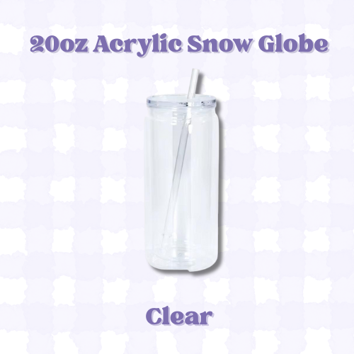 20oz ACRYLIC Snow Globe Tumbler